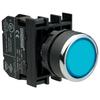 Кнопка нажимная круглая синяя B200DM
