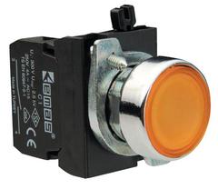 Кнопка нажимная круглая желтая CM200DS (1НЗ)
