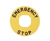 Табличка для аварийной кнопки алюминиевая d=60мм "ENERGENCY STOP"