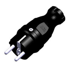 Вилка UPS 1х16А черный(404002) IP44